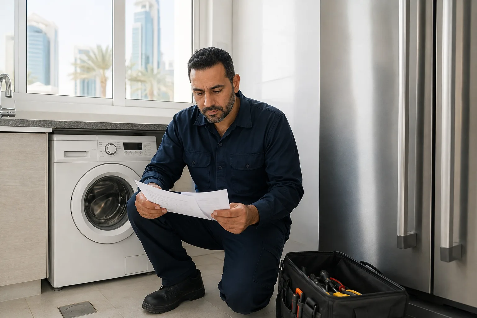 شركة صيانة أجهزة منزلية في أبوظبي لفحص الأعطال ورموز الخطأ